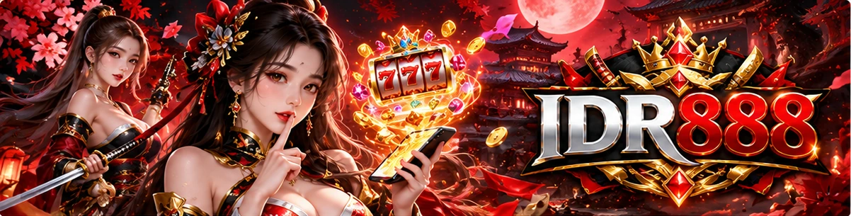 IDR888 wanita samurai merah hitam dengan hologram slot